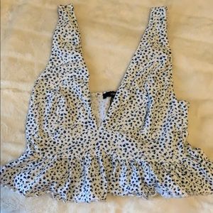 Low cut floral crop top